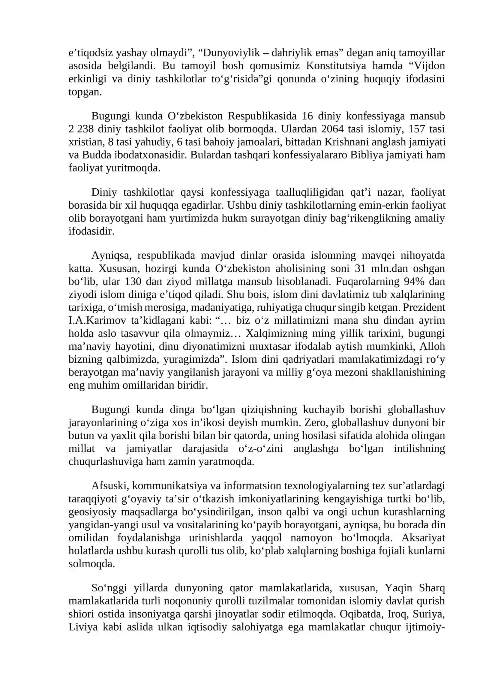 DINIY FANATIZM, EKSTREMIZM, FUNDAMENTALIZM, TERRORIZMNING TARIXI VA ULARNING HOZIRGI DAVRDA XAVFSIZLIKGA TAHDIDI 4