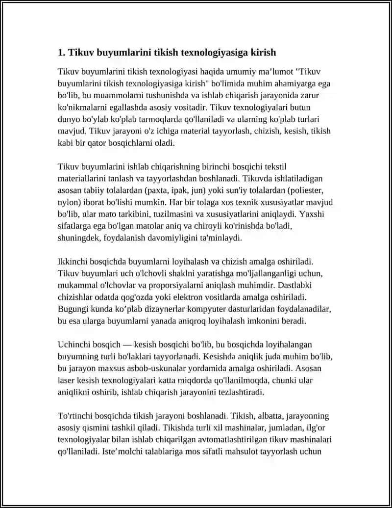 Tikuv Buyumlarini Tikish Texnologiyasi 4