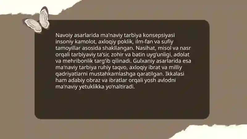Alisher Navoiy va Gulxaniy asarlarida tarbiya masalasi 4