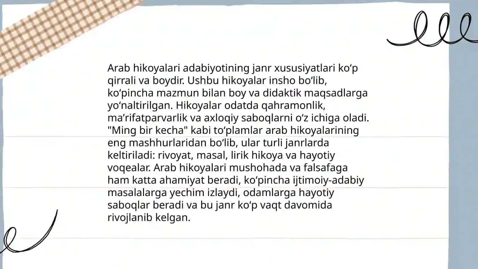 Arab hikoyalari badiiy tahlili 4