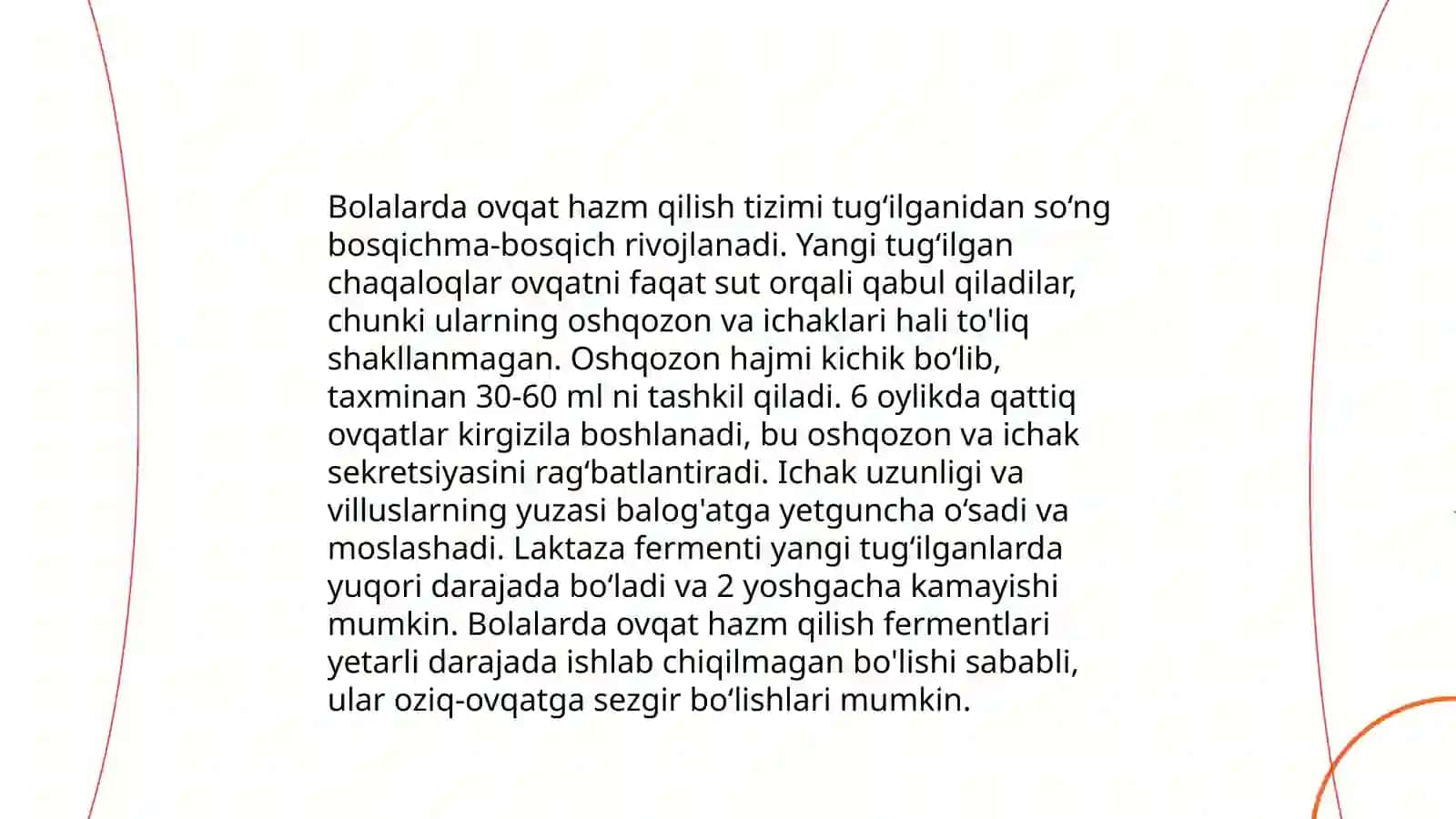 Ovqat hazm qilish tizimining yosh xususiyatlari va ovqatlanish gigiyenasi 4