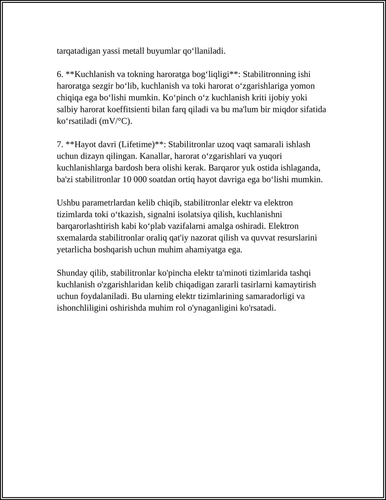 STABILITRON XARAKTERISTIKASI VA PARAMETRLARINI TADQIQ QILISH 4