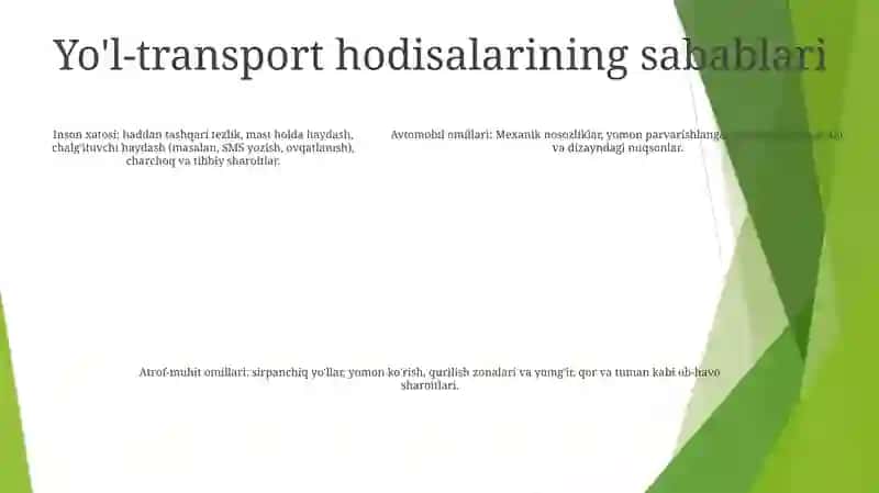 YoʻL Harakati Xavfsizligi 4