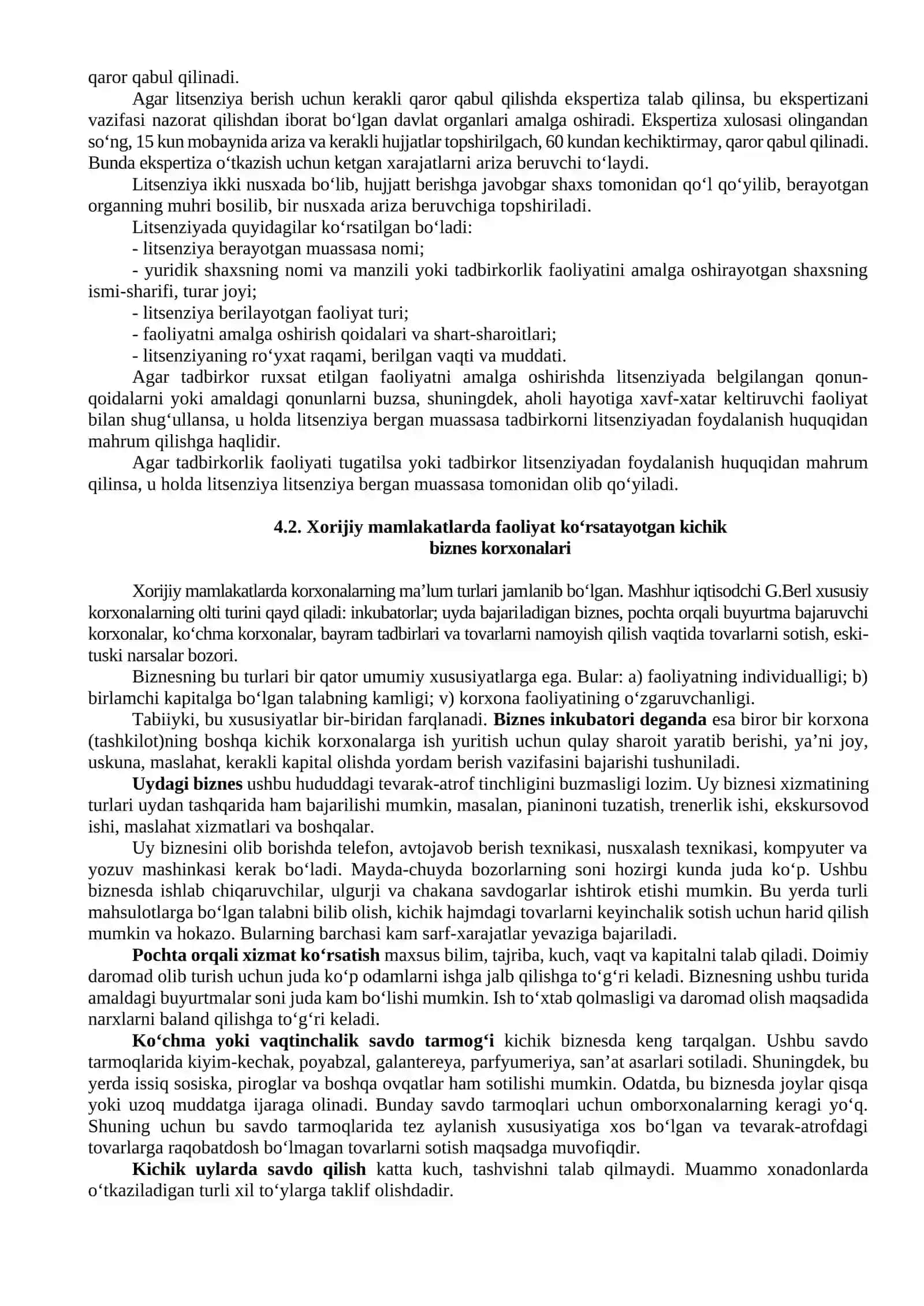 Kichik biznes va tadbirkorlik faoliyatini tashkil etish, rejalashtirish va tahlil etish 4