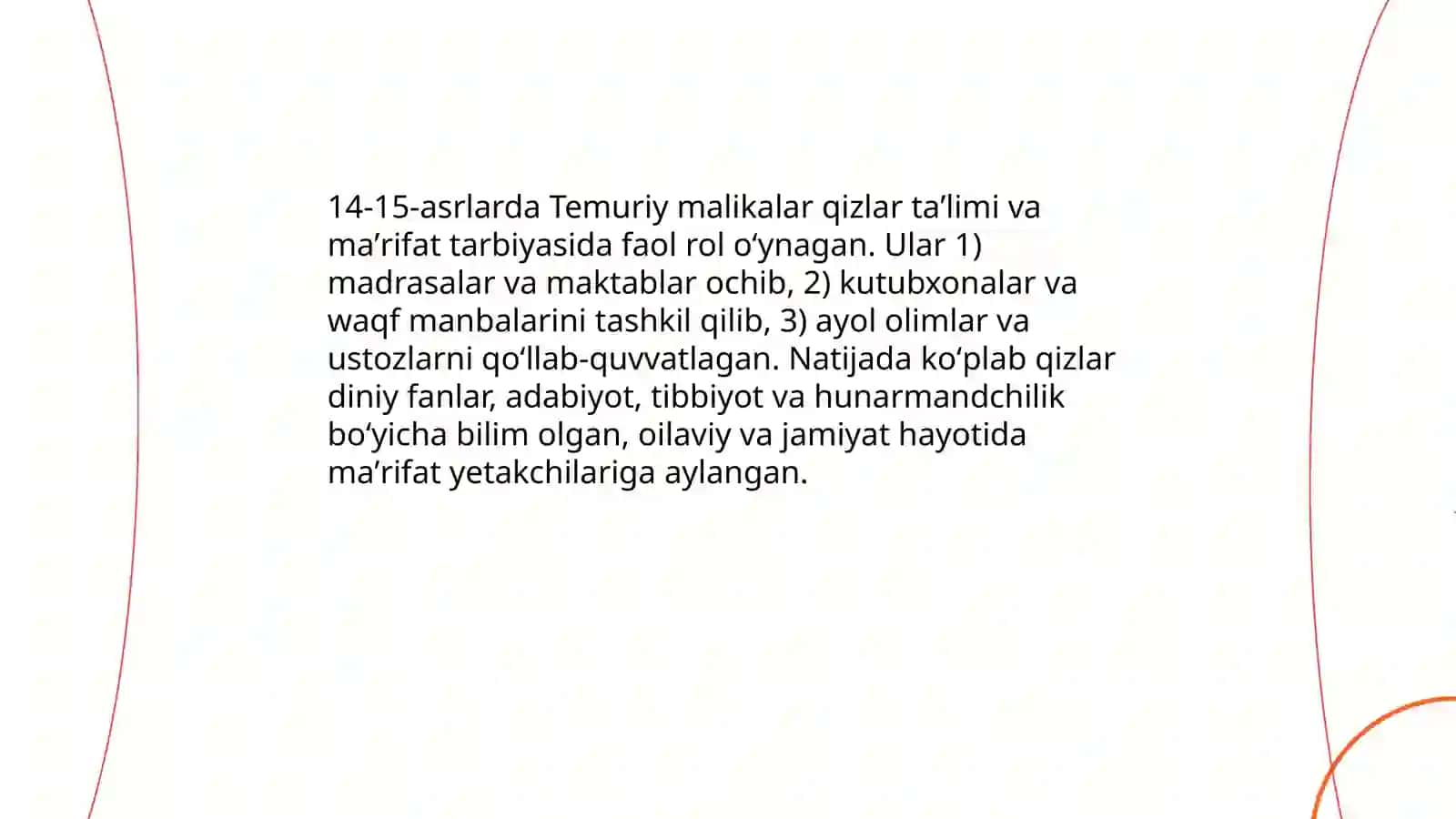Temuriy malikalar va oilaviy tarbiyada ularning o‘rni 4