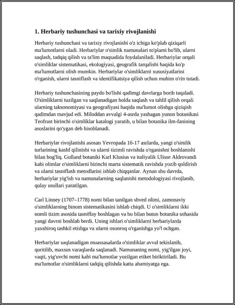 GERBARIY TAYYORLASH VA TAYYORLASH USULLARI HAQIDA MA'UMOT BERISH 4
