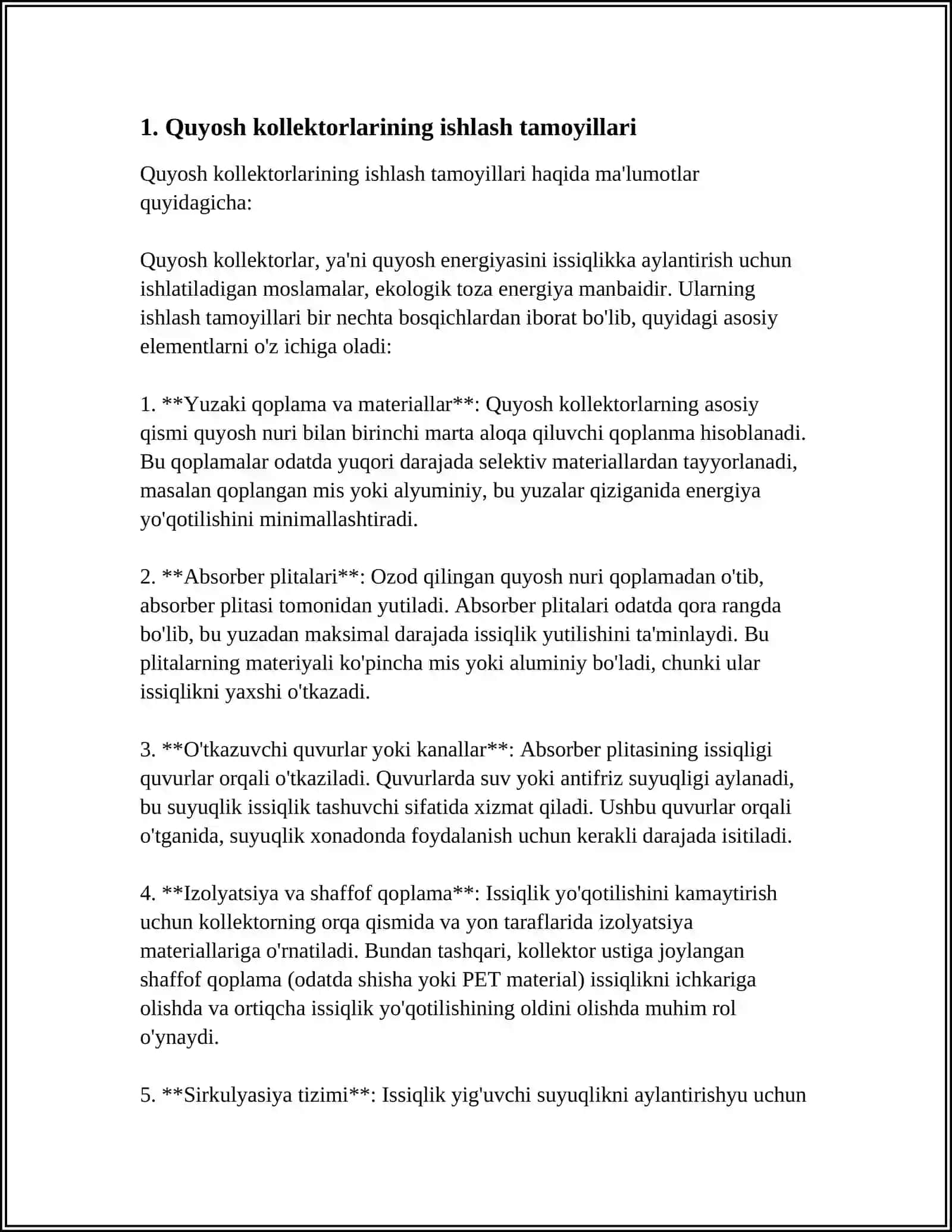 QUYOSH KALLEKTORLARI HARORATINI O‘LCHASH USUL VA QURILMALAR TAHLILI 4