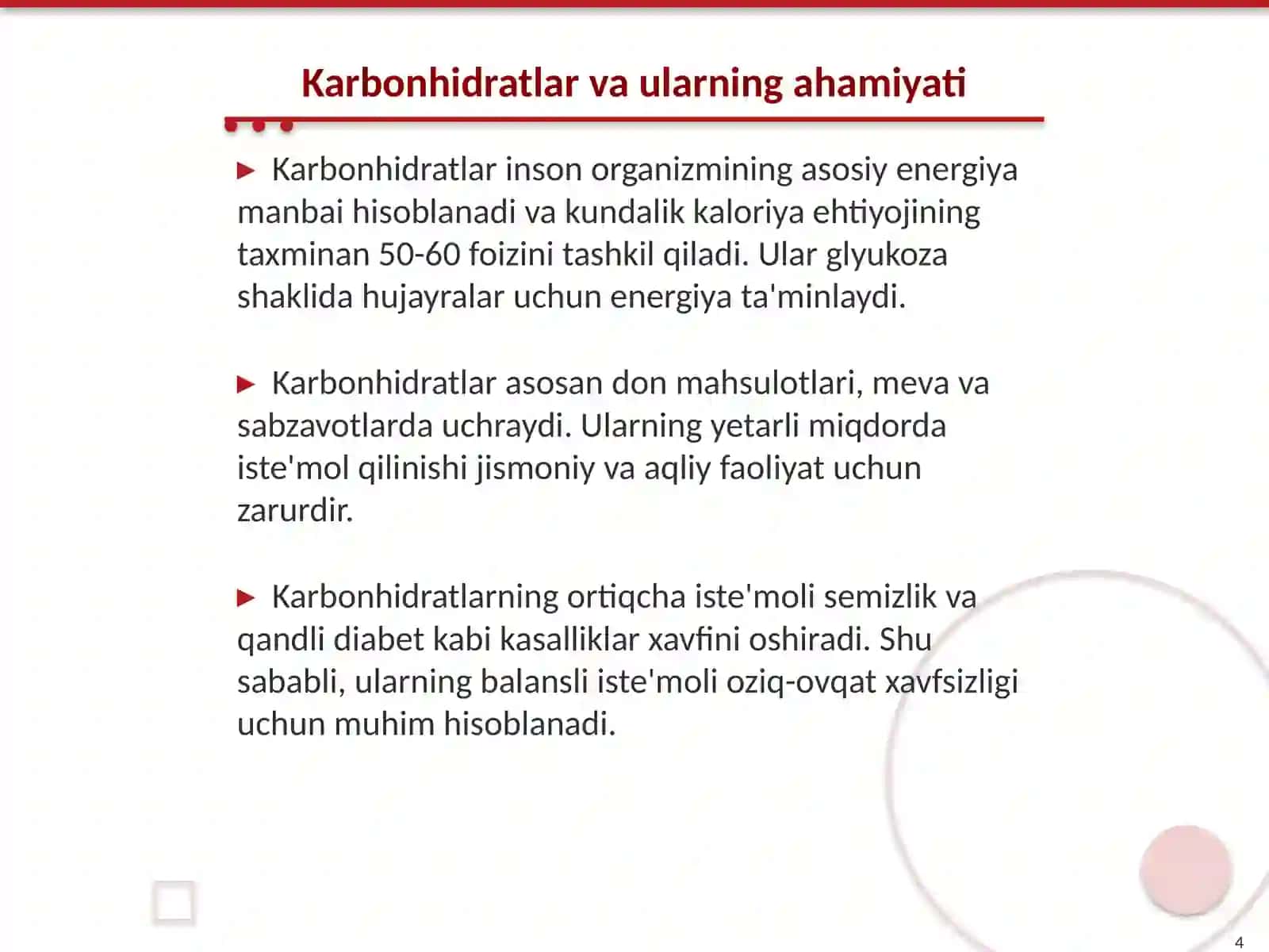 Makroelementlar oziq ovqat xavfsizligi asoslari fani 4
