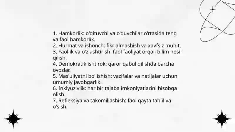 Hamkorlik pedagogikasining konseptual g'oyalari 4