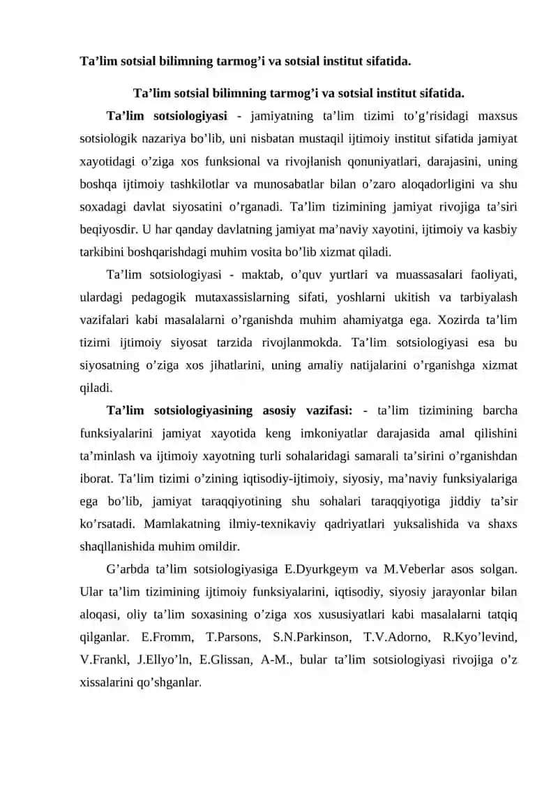 Ta’lim tarbiya jarayonining sotsiologik tahlili 4