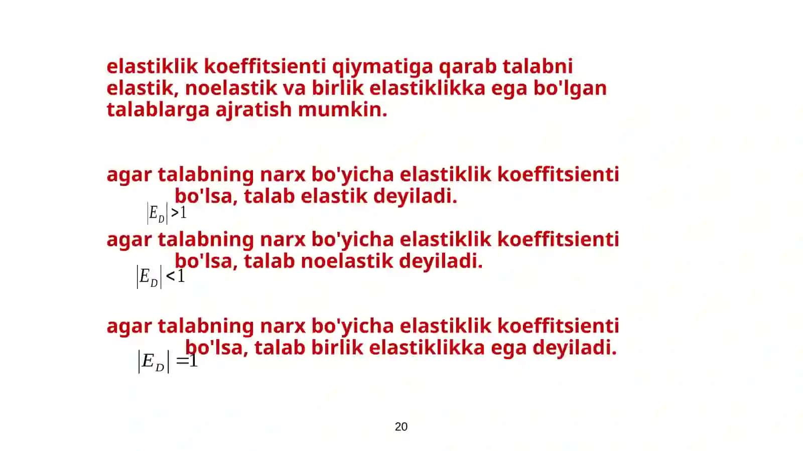 Talab va taklif elastikligi 4