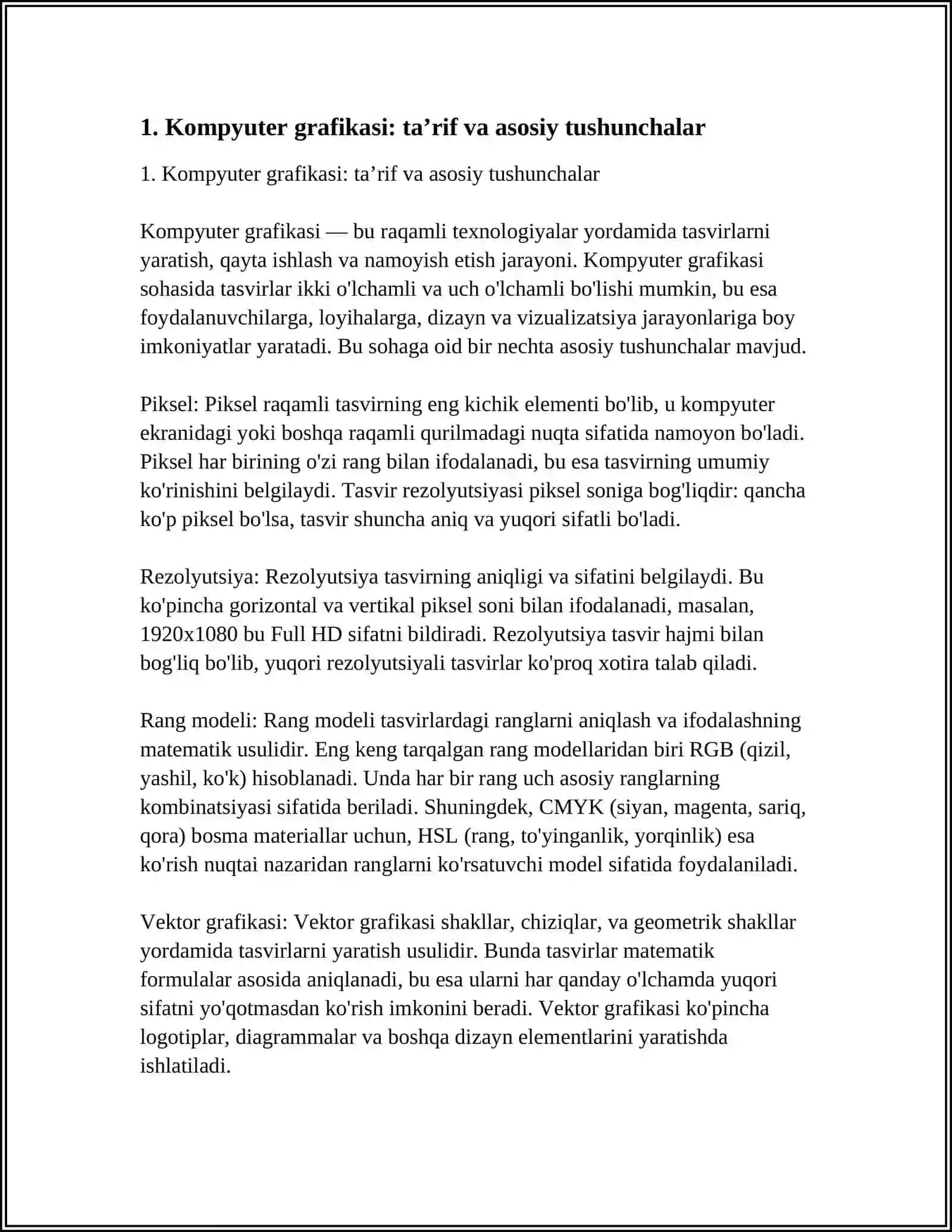 KOMPYUTER GRAFIKASI VA UNING TURLARI 4