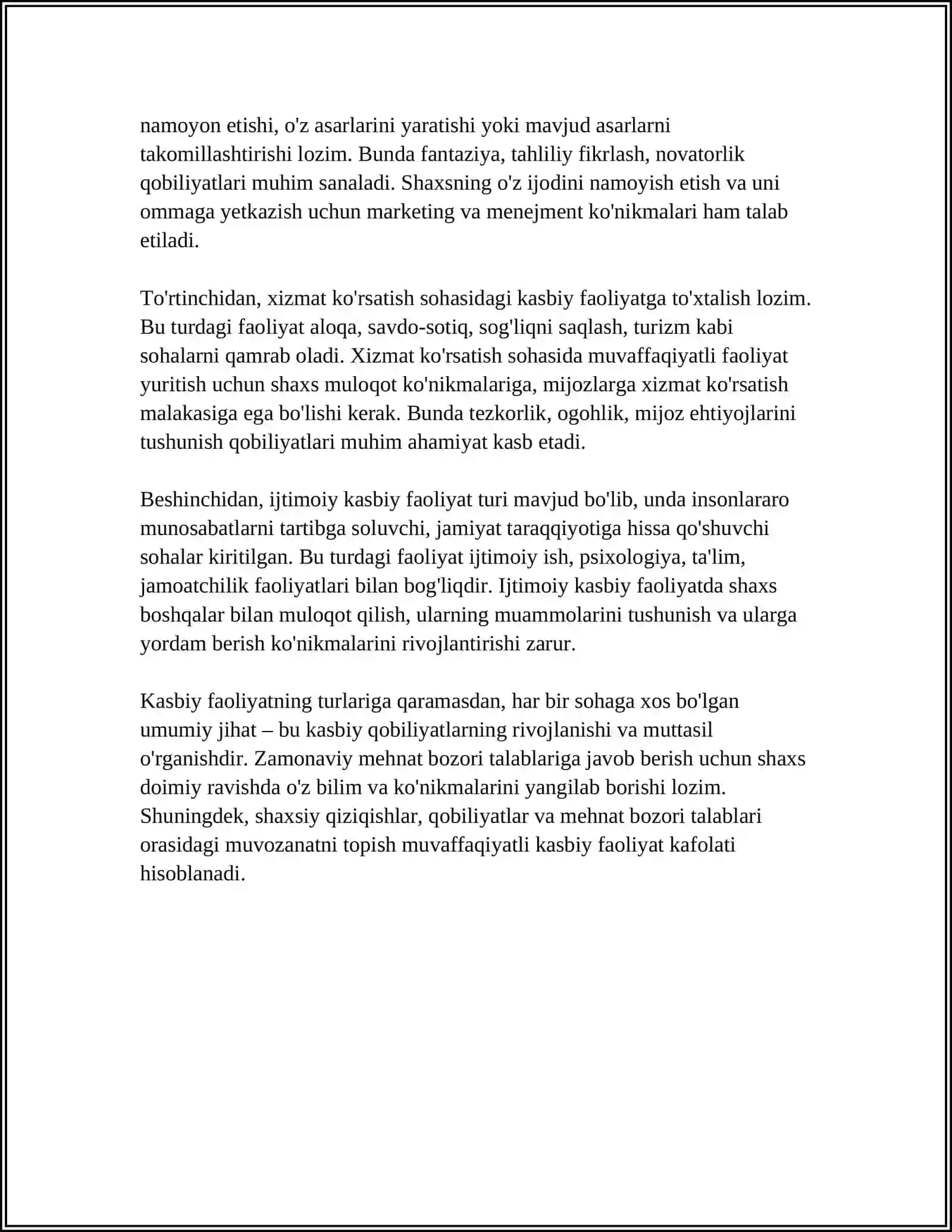 KASBIY FAOLIYAT VA KASBIY QOBILIYATLAR 4