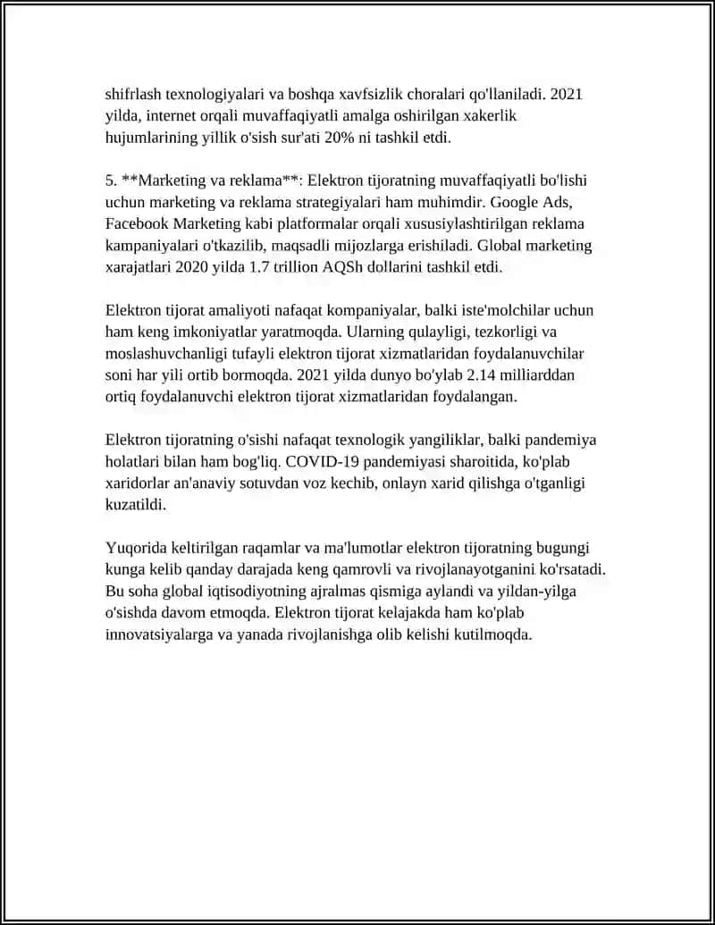 ELEKTRON TIJORAT TIZIMI VA UNING AFZALLIKLARI 4