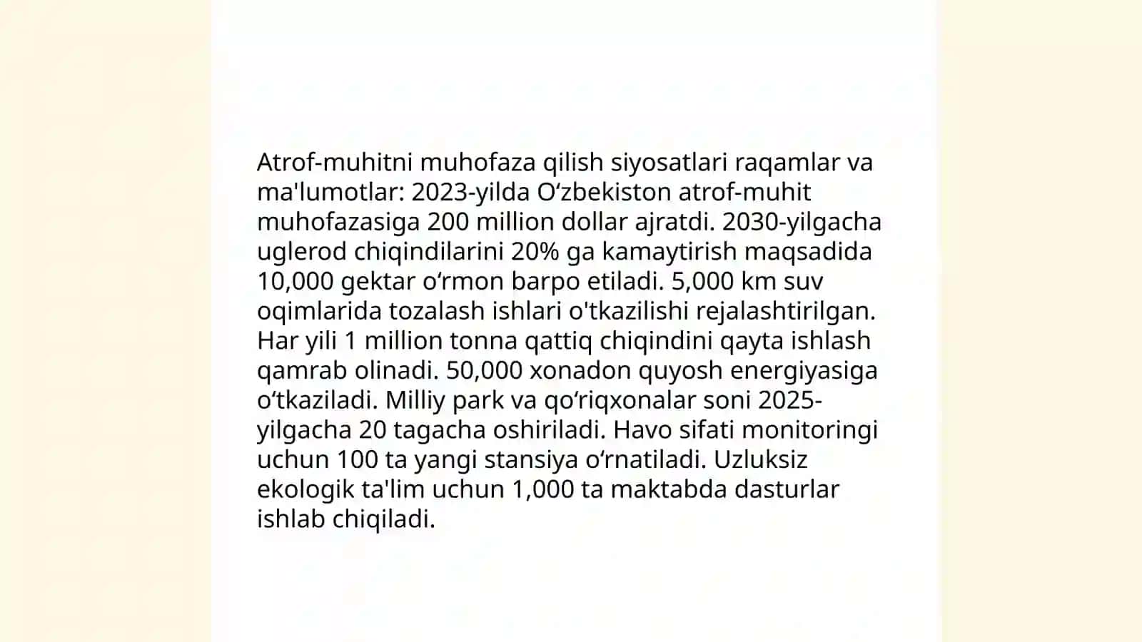 Antropogen omillarning biosferaga salbiy taʼsirini kamaytiramiz 4