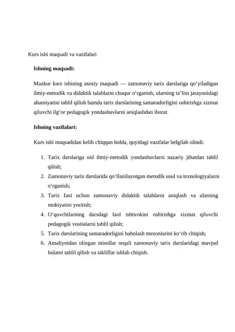 Tarix darislari turlari va tuzlishi 4