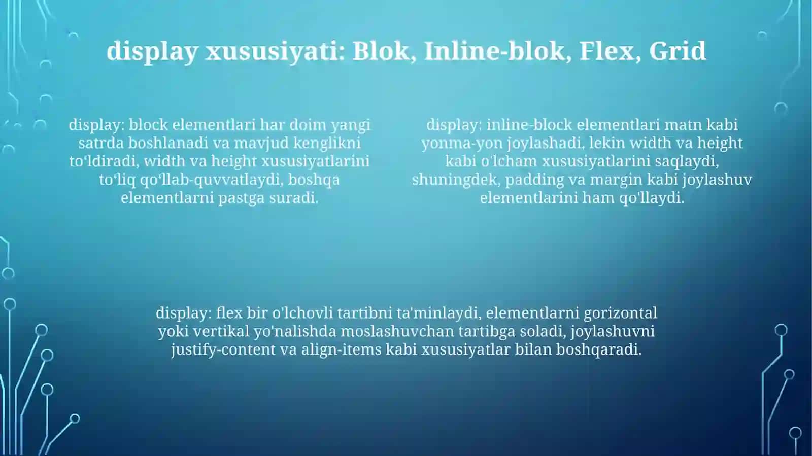 CSSda blok kontineyrlar yaratish va ularga stil berish 4