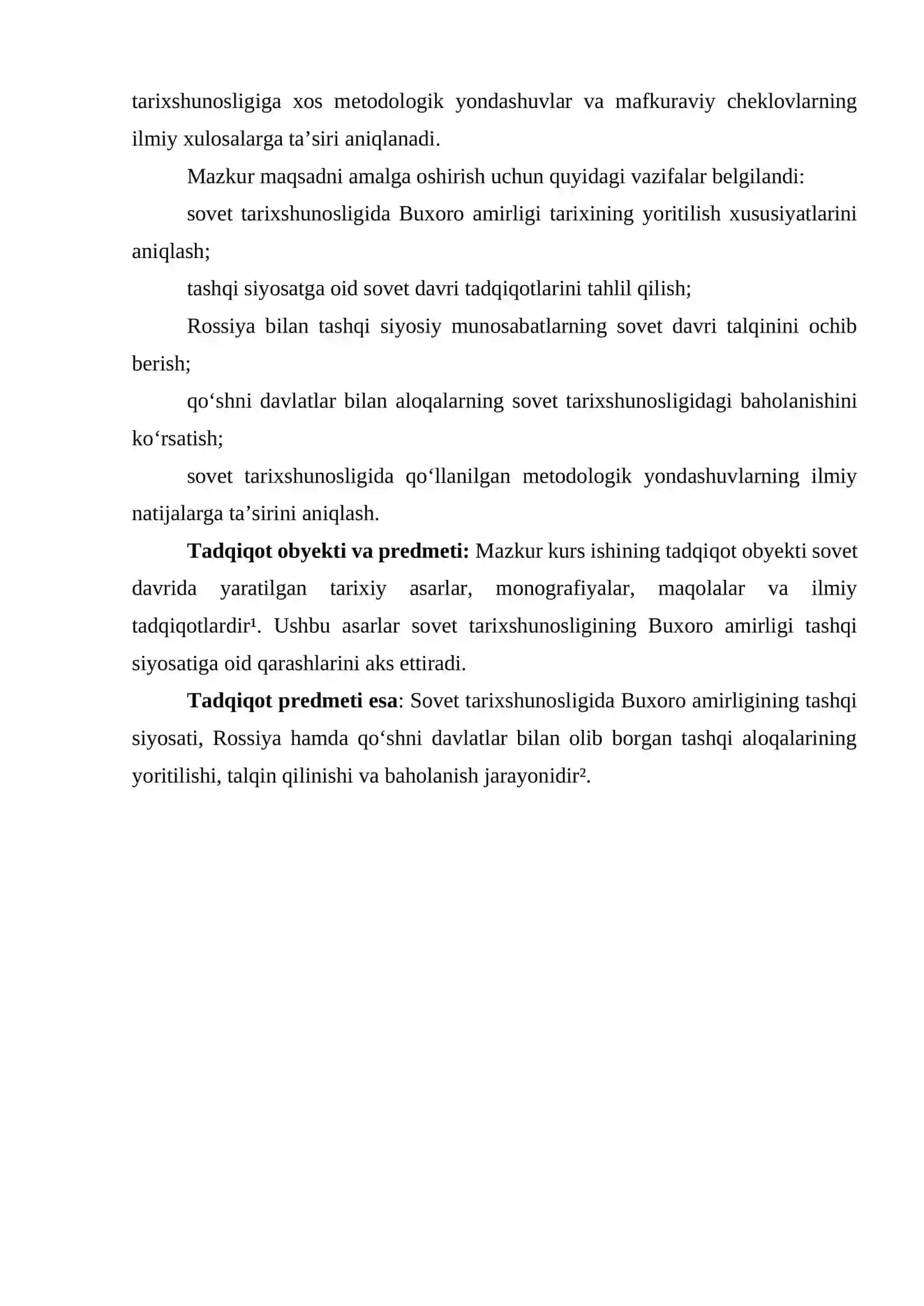 BUXORO AMIRLIGI TASHQI SIYOSAT MASALALARINING O‘RGANILISHI (SOVET DAVRI TARIXSHUNOSLIGIDA) 4