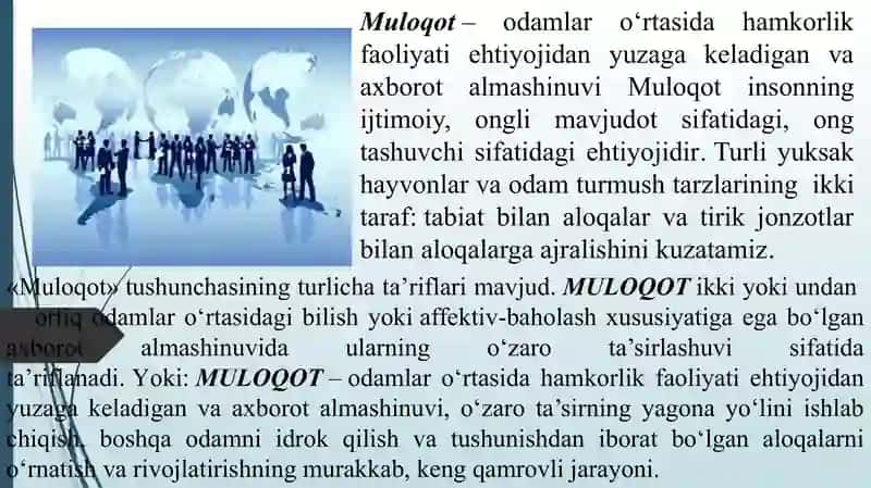 Muloqot va ijtimoiy ro’llar 4