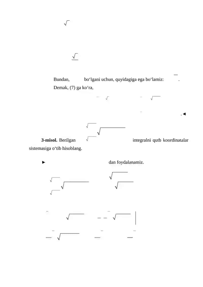 Ikki Karrali Integralni O'zgaruvchilarni O'zgartirish Usulida Hisoblash 4