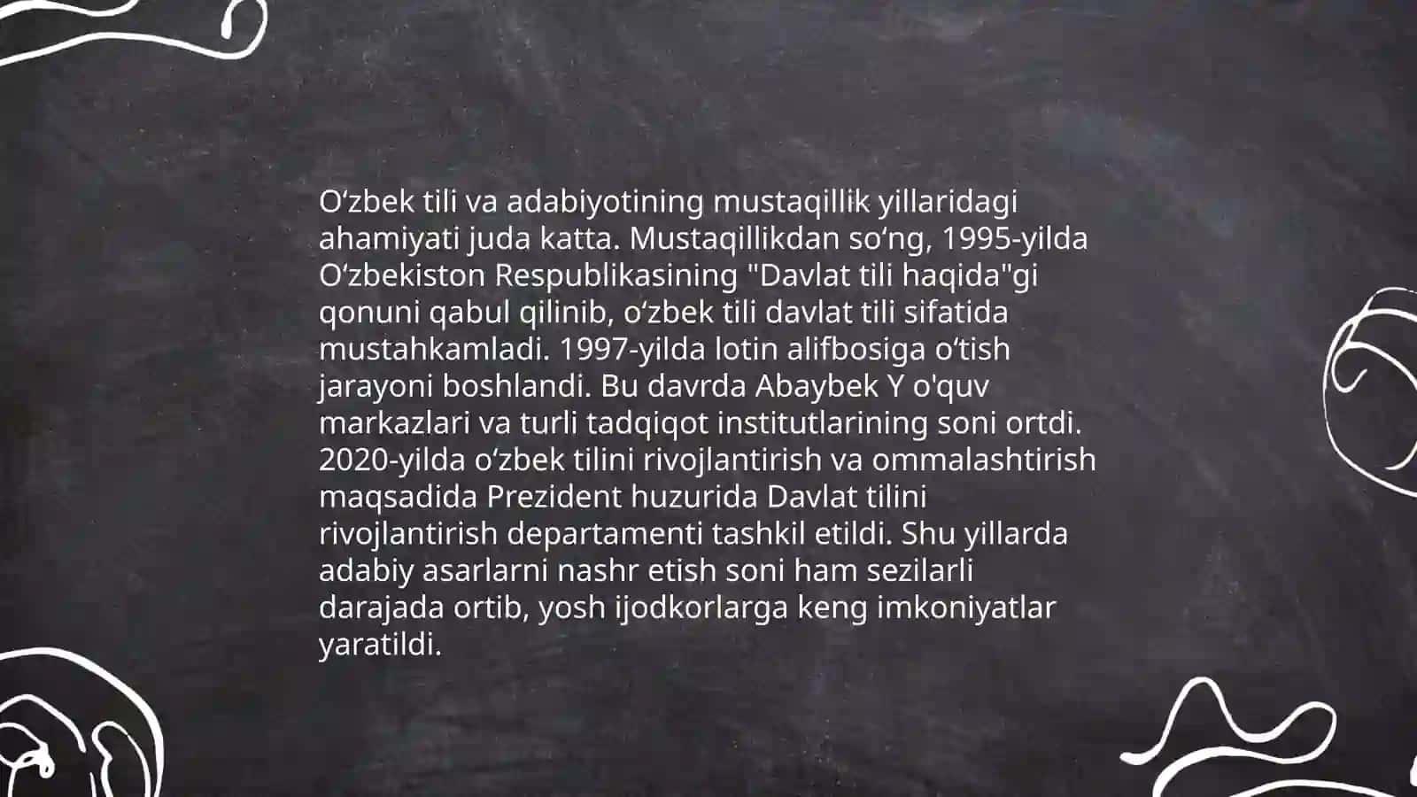 Mustaqillik yillarida O’zbekistondagi ma’naviy va madaniy taraqqiyot 4