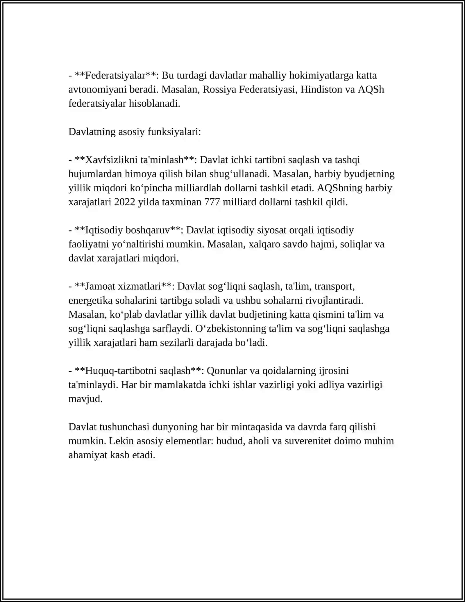DAVLAT TUSHUNCHASI BELGILARI MOHIYATI VA TIPLARI 4