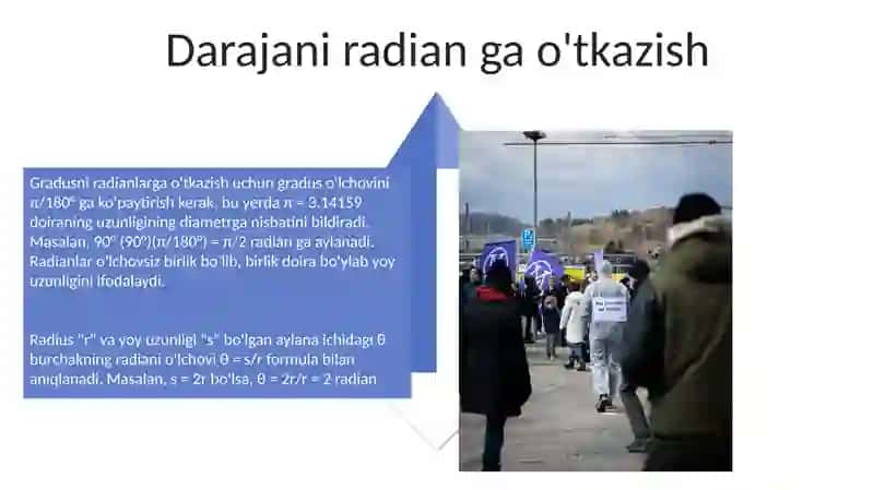 Burchakning radian õlchovi 4
