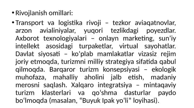 Turistik kompleks boshqaruv obyekti sifatida 4