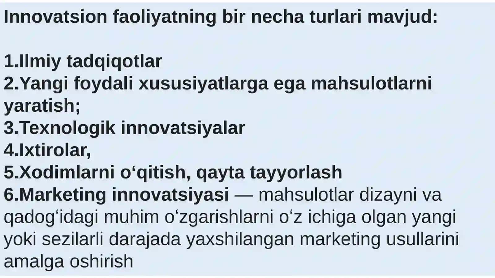 Innovatsion faoliyat tushunchasi 4