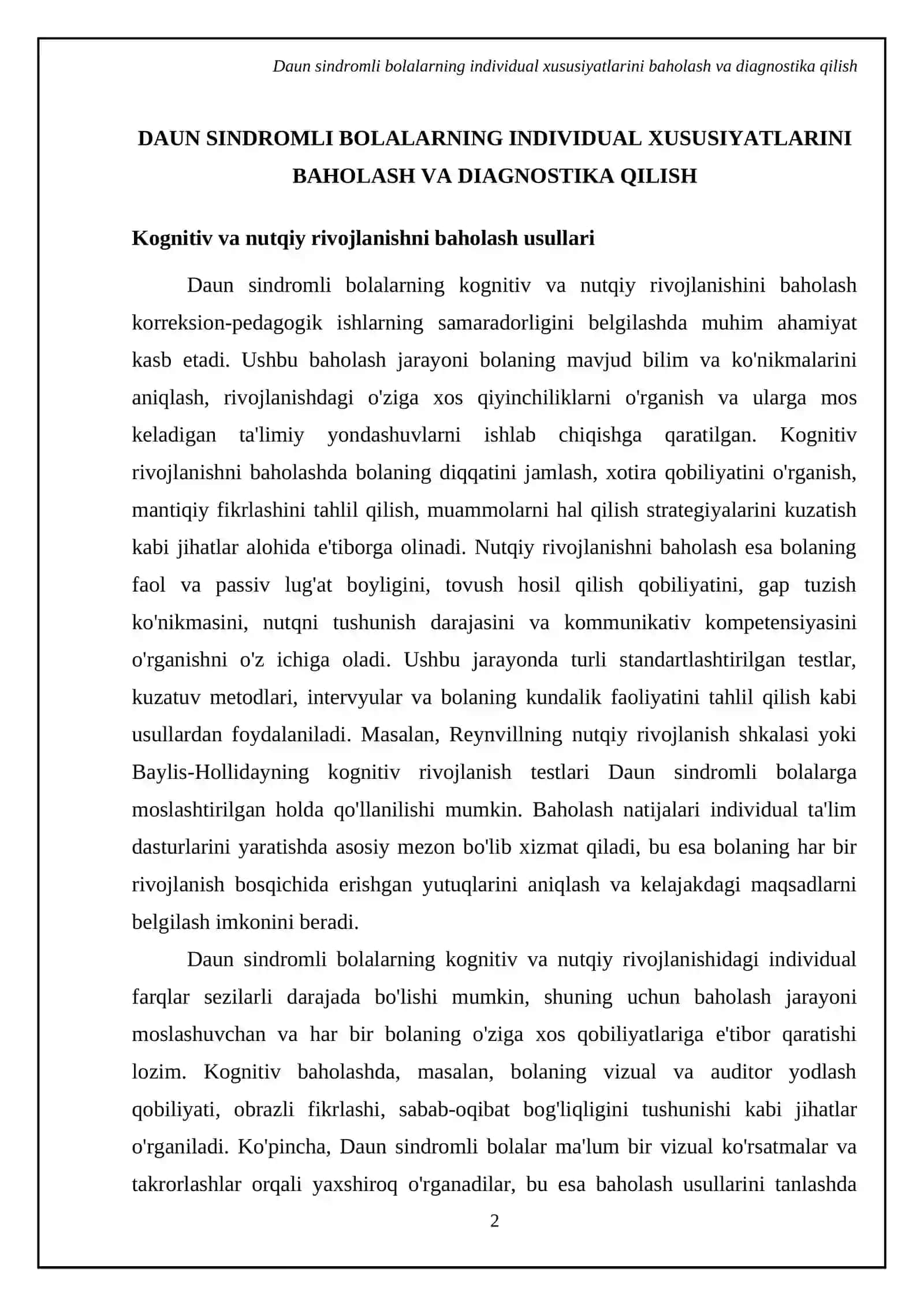 Daun sindromli bolalar bilan korreksion-pedagogik ishlarni tashkil qilish 4