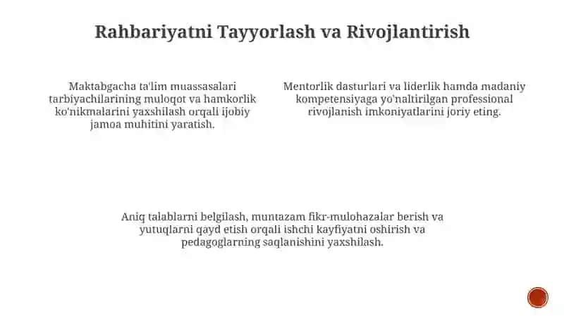 Nodavlat Maktabgacha ta'lim tashkilotlari pedagoglarining korporativ madaniyatini takomillashtirishga qo'yilgan talablar 4
