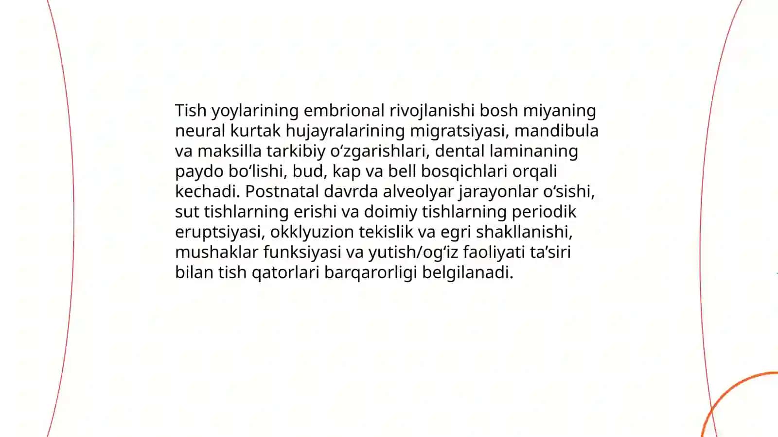 Tish, alveolyar va bazal yoylar 4