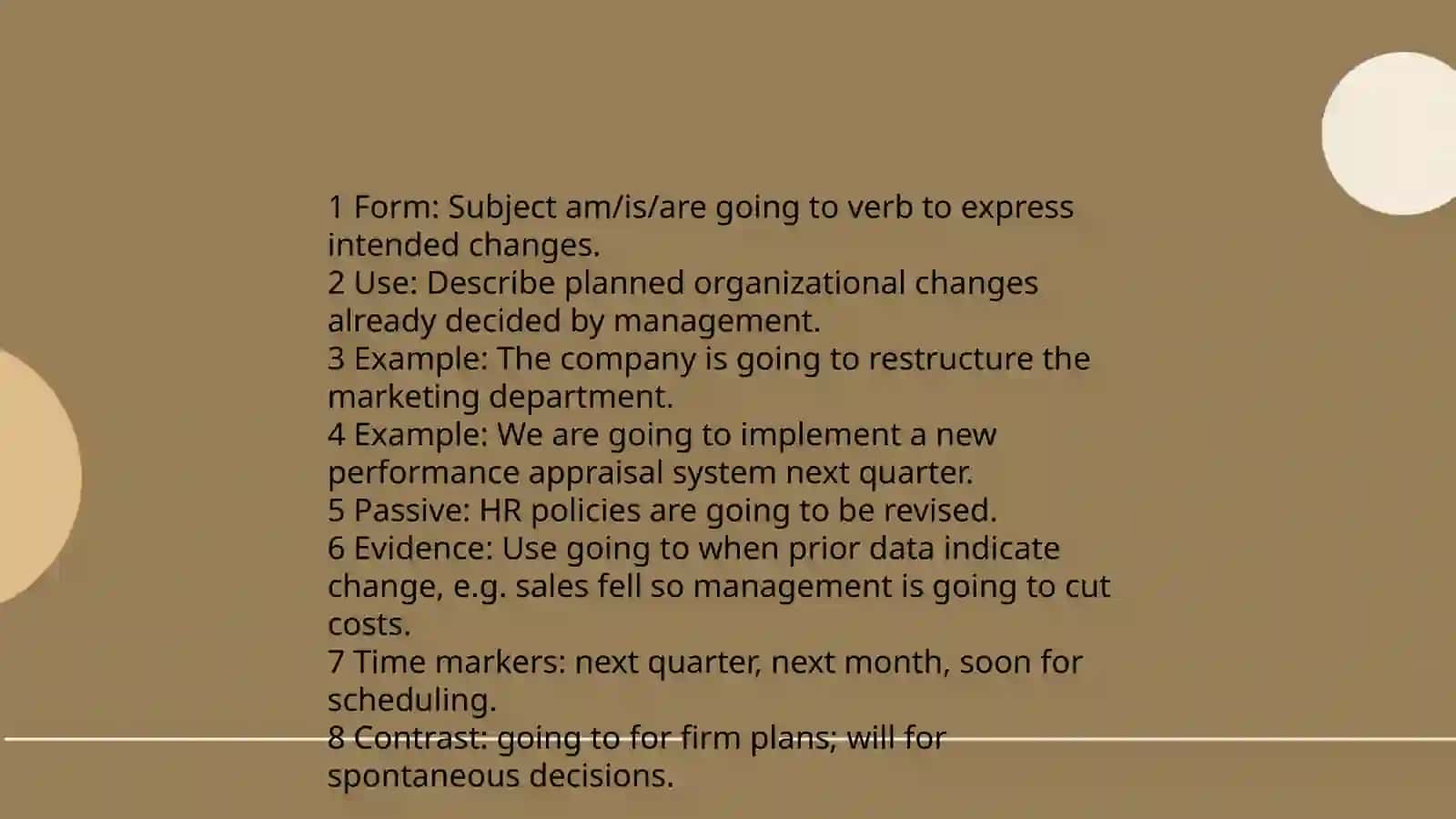 Management as a Profession. Grammar: To be going 4