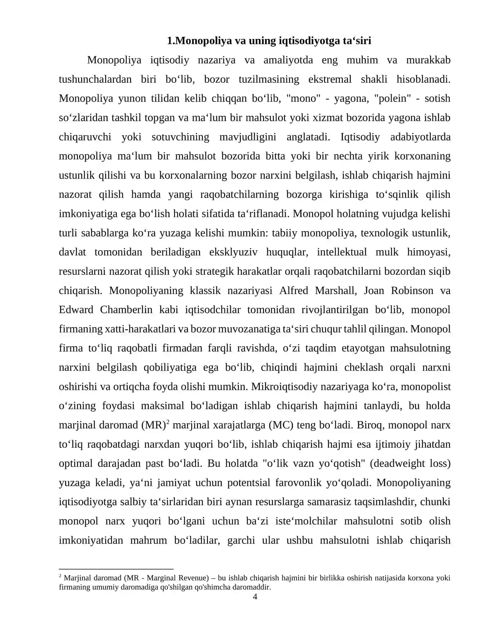 Manopoliyaga qarshi siyosatni tashkil etish va amalga oshirishning xalqaro tajribasi 4