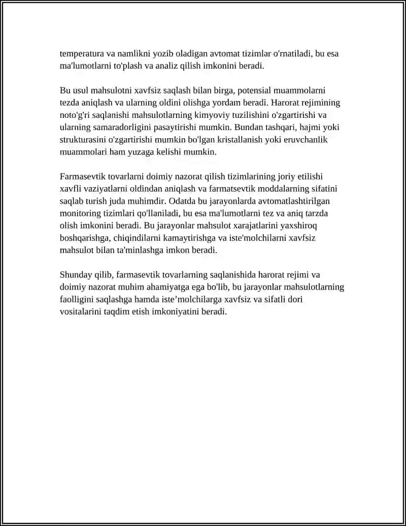 FARMASEVTIK TAVARLARNING SAQLANISHIGA QO’YILADIGAN TALABLAR 4