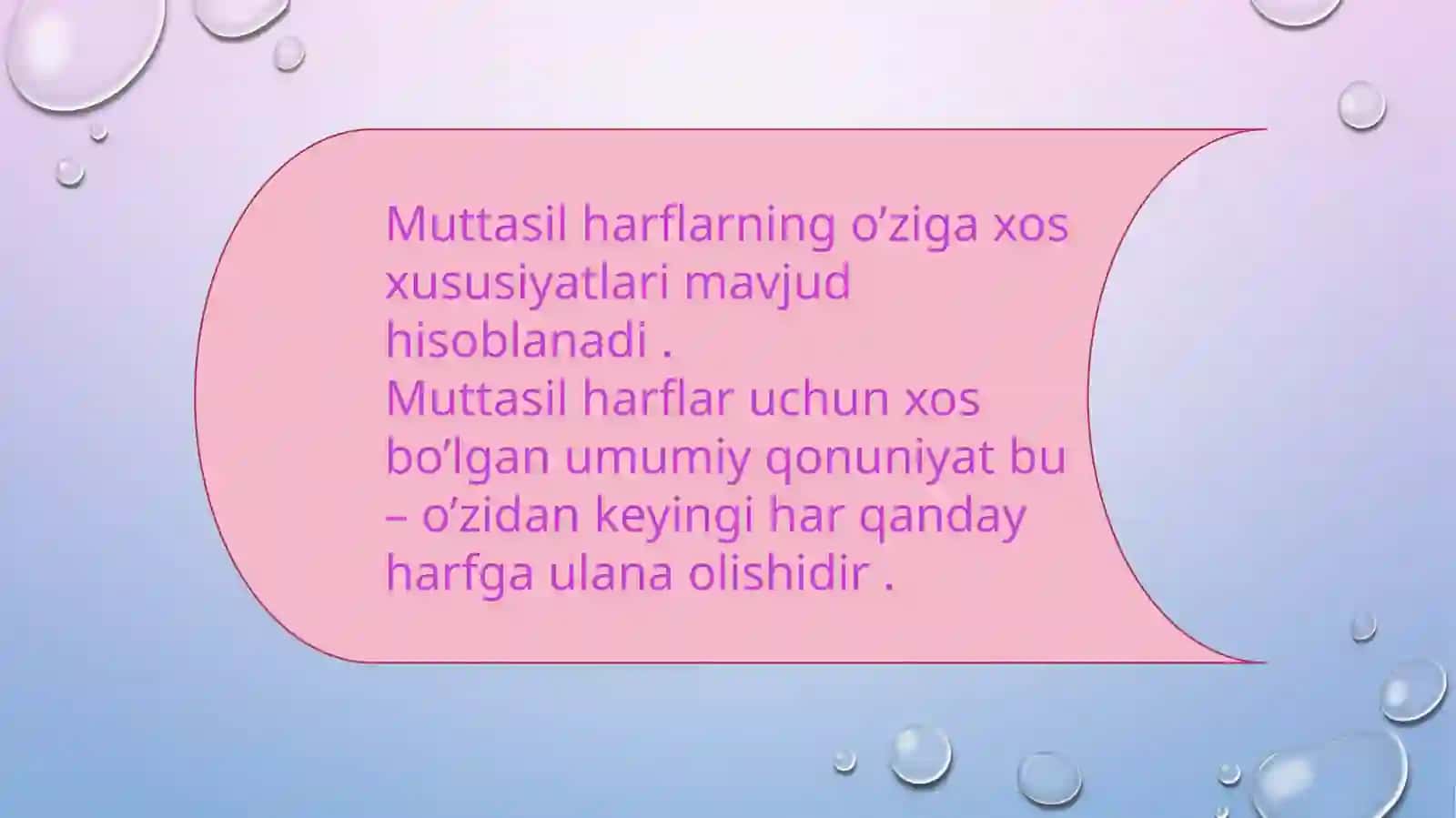 Muttasil harflar va ularning yozuvda ifodalanishi haqida tushuncha.ى(yo) harfi va uning vazifalari 4