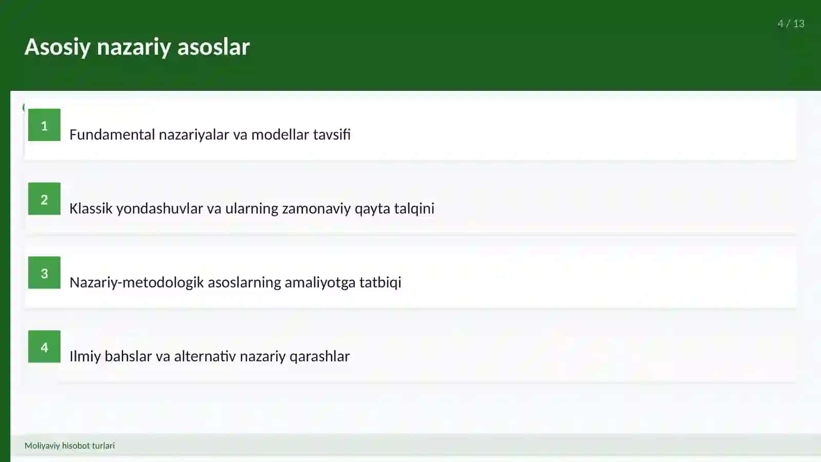 Moliyaviy hisobot turlari 4