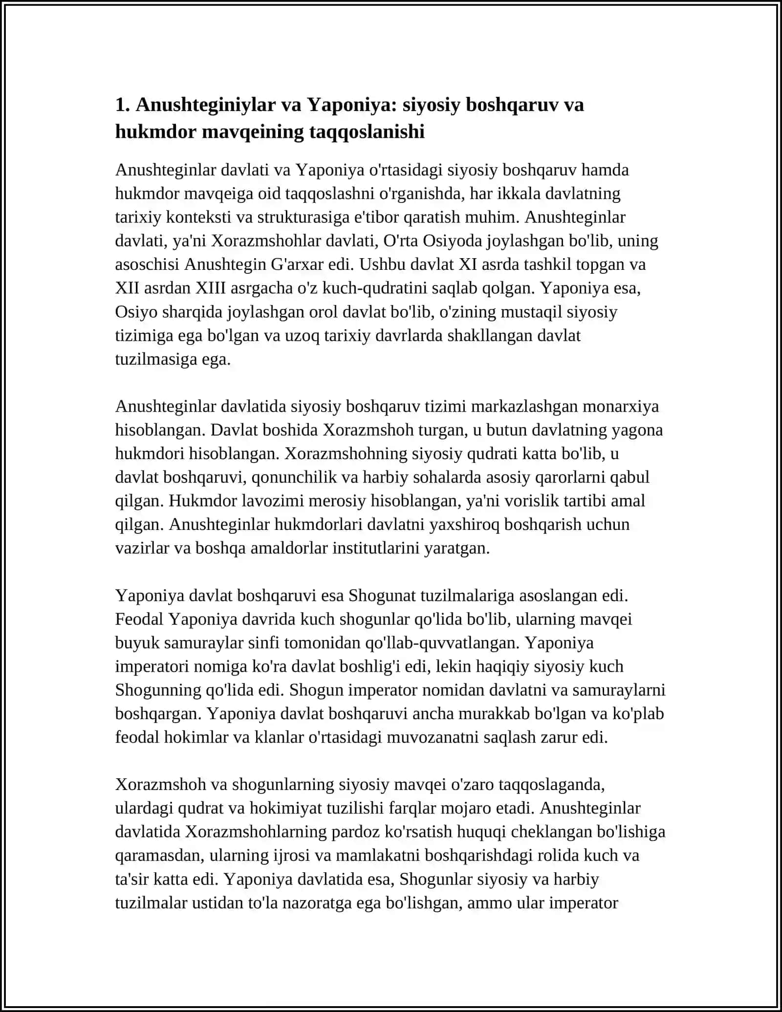 ANUSHTEGINIYLAR VA YAPONIYA DAVLATLARINI TAQQOSLASH 4