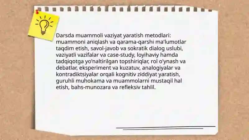 Muammoli vaziyat yaratishning pedagogik asoslari 4