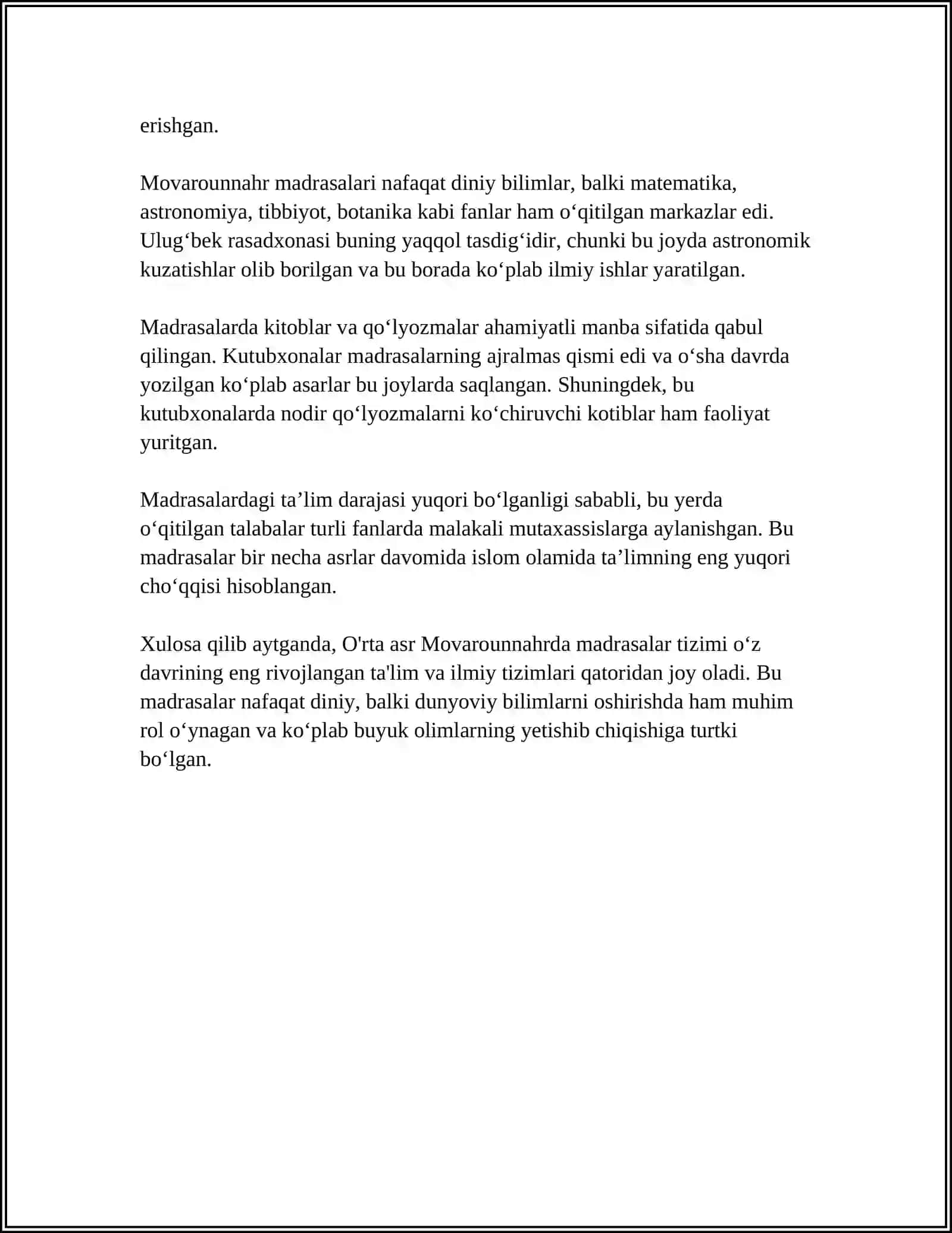XIV-XVI ASRLARDA MOVOROUNNAHRDA TA'LIM-TARBIYA VA PEDAGOGIK FIKRLAR 4