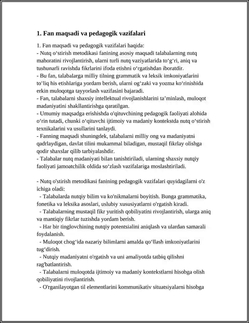 NUTQ O'STIRISH METODIKASI FANINING MAQSADI, VAZIFALARI, METODLARI VA USULLARI BO ‘YICHA SXEMA TUZISH 4