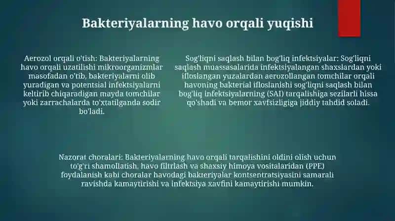 Kasalxona Ichi Infeksiyalarining Kelib Chiqishi Uchun Havoning Bakterial Ifloslanganligining Ahamiyati 4