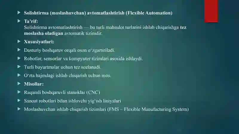 Qattiq va Solishtirma avtomatlashtirish tahlili 4