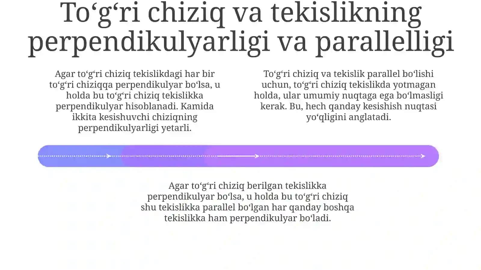 Fazoda Perpendikulyarlik va Parallellik Asoslari 4