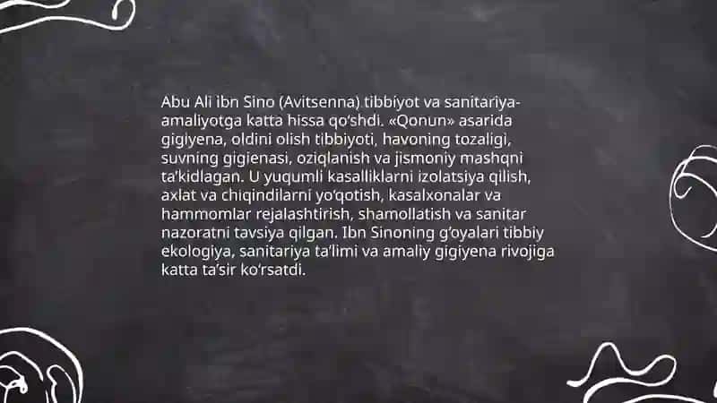 Gigiyena va tibbiy ekologiya fanining rivojlanish tarixi Abdujabborov Husniddin 4