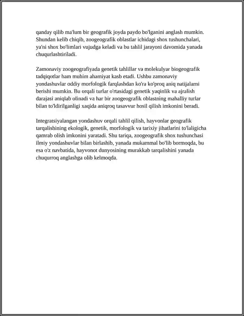 ZOOGEOGRAFIK SHOX BO'LIMLARI VA UNING OBLASTLARI 4