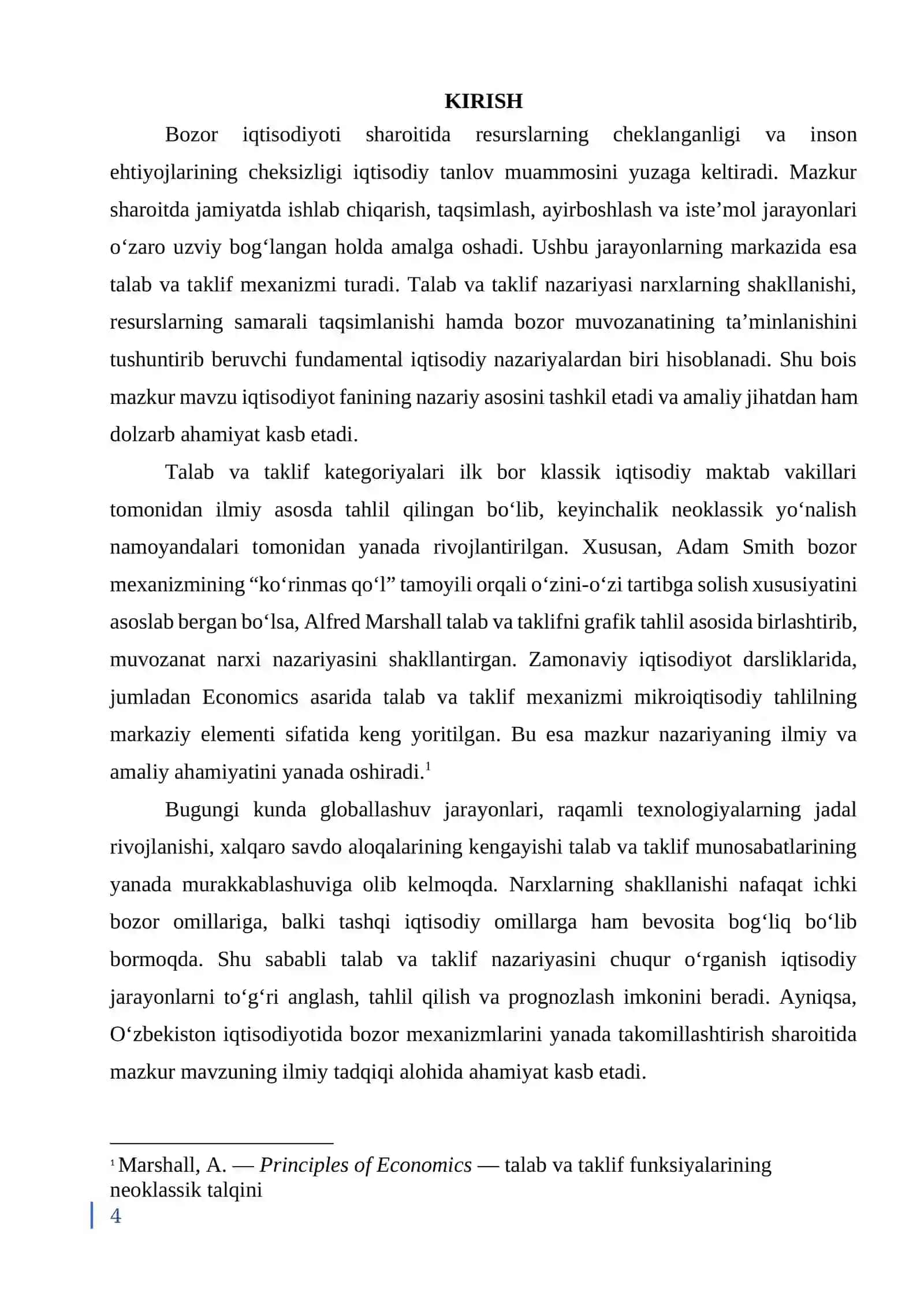 KURS ISHI IQTISODIYOTDA TALAB VA TAKLIF 4