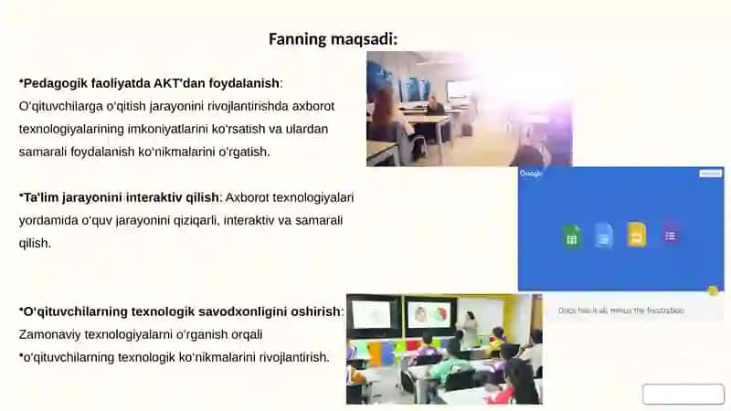 Pedagogik taʼlim jarayonlarida oʻqtuvchining zamonaviy axborot texnologiyalaridan samarali foydalanish 4