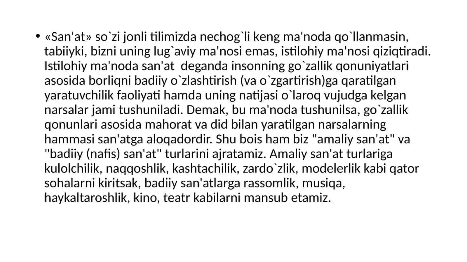 Ma’luza 2: Badiiy adabiyot sanʼat turi sifatida 4