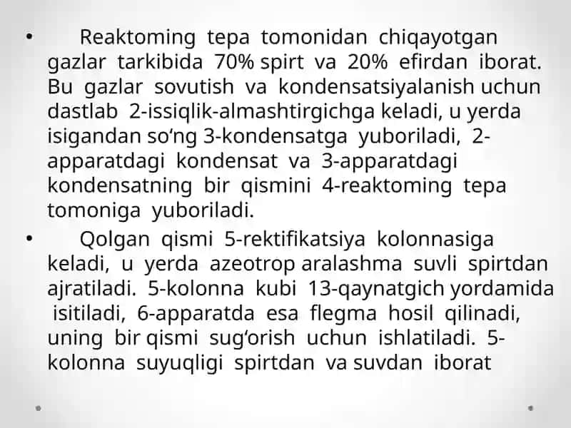 ETERIFIKATSIYA JARAYONI TEXNOLOGIYASI 4